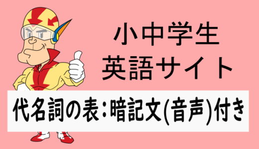 代名詞の表：暗記文(音声)付き