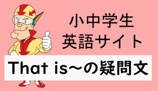 That is～の疑問文